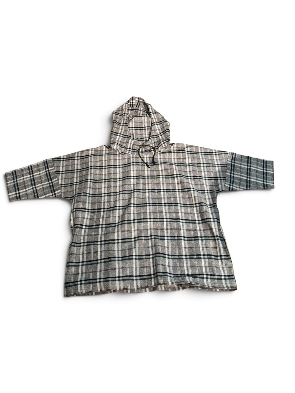 Stampd Plaid Hooded Short Sleeve Shirt - Gray & Black
